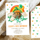Lucky One St. Patrick's Day Boy First Birthday Inv Einladung