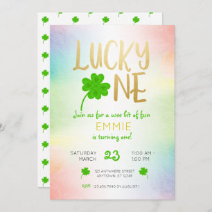 Lucky One St. Patricks Day Kleeblatt Geburtstag Einladung