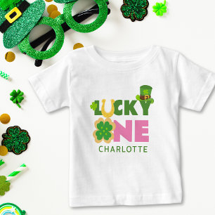 Lucky One Süße 1. Geburtstagsfeier Mädchen St. Pat Baby T-shirt