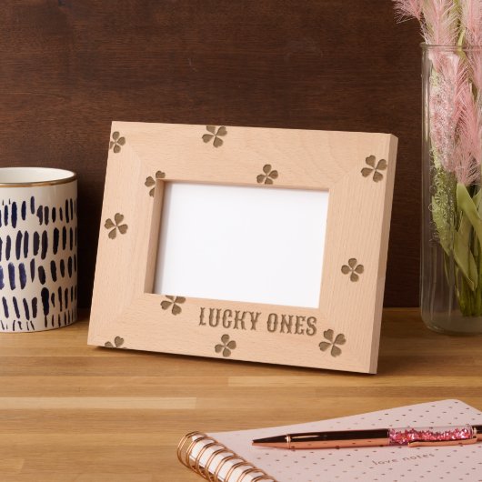 Lucky Ones Irish Clover Design Geätzte Rahmen (Links)