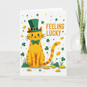Lucky Orange Katze St. Patricks Tag Karte