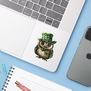 Lucky Owl St. Patrick's Day Sticker