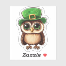 Lucky Owl St. Patrick's Day Sticker