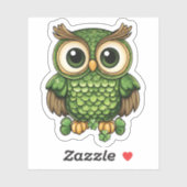 Lucky Owl St. Patrick's Day Sticker (Blatt)