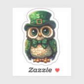 Lucky Owl St. Patrick's Day Sticker (Blatt)