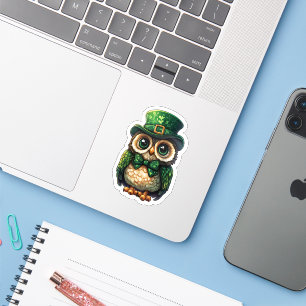 Lucky Owl St. Patrick's Day Sticker