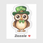 Lucky Owl St. Patrick's Day Sticker (Blatt)