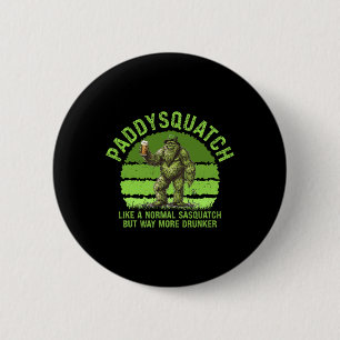 Lucky Paddysquatch St Patricks Day Kleeblatt Grün  Button