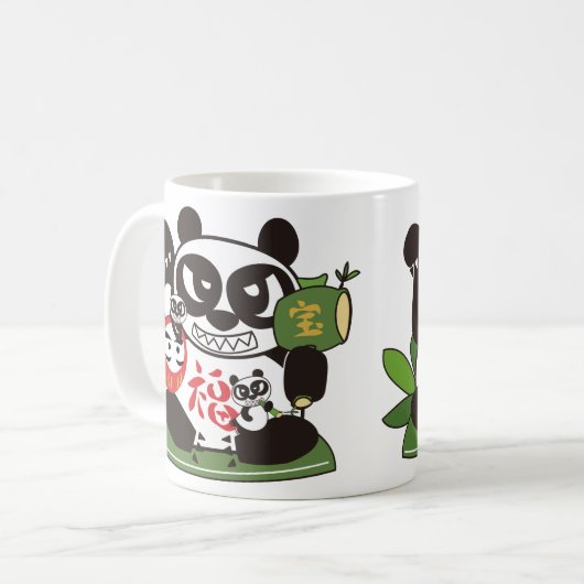 Lucky Panda Gott Kaffeetasse (Vorderseite Links)