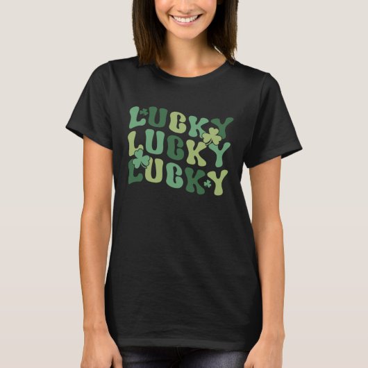 Lucky Patrick's Day Groovy Day Drinking Retro Sham T-Shirt (Vorderseite)