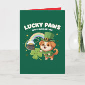  "Lucky Paws St. Patrick's Day Welpe" Karte (Vorderseite)