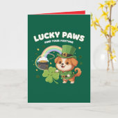  "Lucky Paws St. Patrick's Day Welpe" Karte (Gelbe Blume)