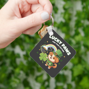 "Lucky Paws St. Patrick's Day Welpe" Schlüsselanhänger