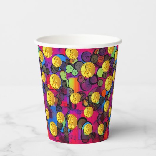 Lucky Pennies Pappbecher (Rückseite)
