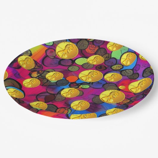 Lucky Pennies Pappteller (Schrägansicht)