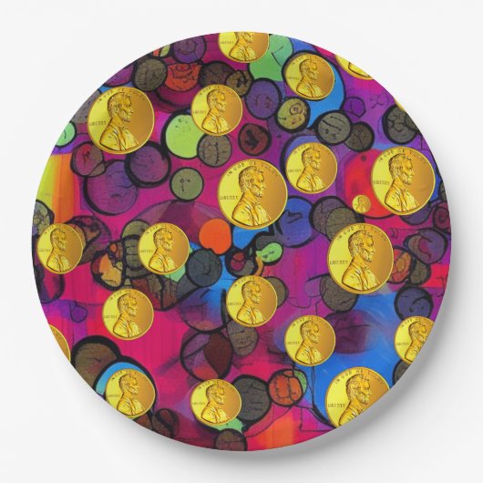 Lucky Pennies Pappteller (Vorderseite)