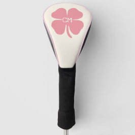 Lucky Pink Klee mit Monogramm Golf Headcover
