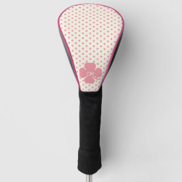 Lucky Pink Klee mit Monogramm Golf Headcover