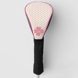 Lucky Pink Klee mit Monogramm Golf Headcover