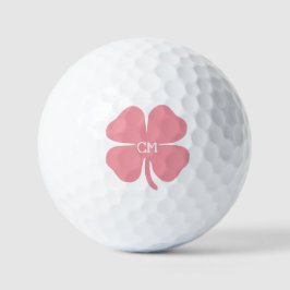Lucky Pink Klee mit Monogramm Golfball