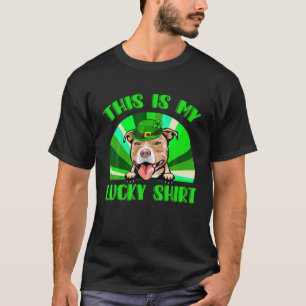 Lucky Pitbull Kleeblatt St Patricks Day Kinderkind T-Shirt
