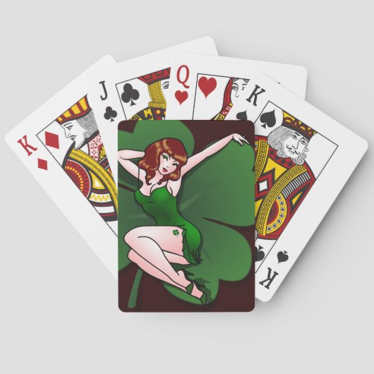 Lucky Playing Cards Lady Luck St Patrick Karten Spielkarten (Rückseite)