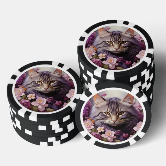 Lucky Pocker Chips für Katzen Liebhaber (Stapel)