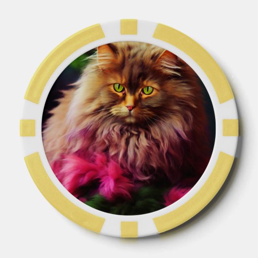 Lucky Pocker Chips für Katzen Liebhaber (Vorderseite)