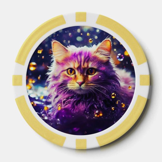 Lucky Pocker Chips für Katzen Liebhaber (Vorderseite)