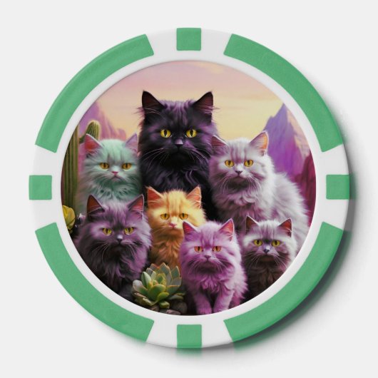 Lucky Pocker Chips für Katzen Liebhaber (Vorderseite)
