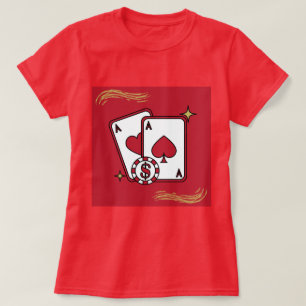 Lucky Poker Asse Casino Damen T-Shirt