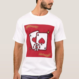 Lucky Poker Asse Casino Herren T-Shirt