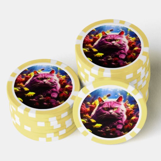 Lucky Poker Chips for Cat Lovers (Stapel)