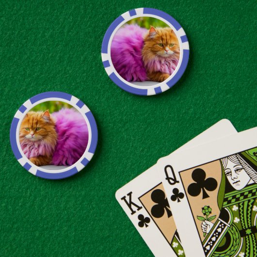 Lucky Poker Chips for Cat Lovers (Pokertisch (doppelt))