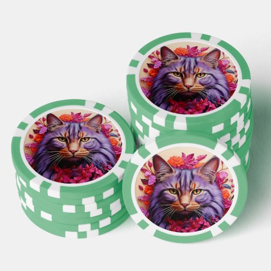 Lucky Poker Chips for Cat Lovers (Stapel)