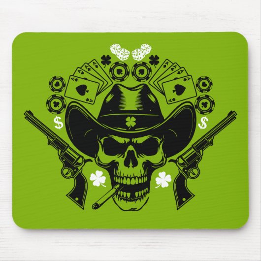 Lucky Poker Skull Mousepad (Vorne)