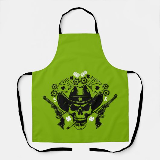 Lucky Poker Skull Schürze (Vorderseite)