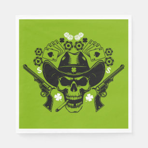 Lucky Poker Skull Serviette