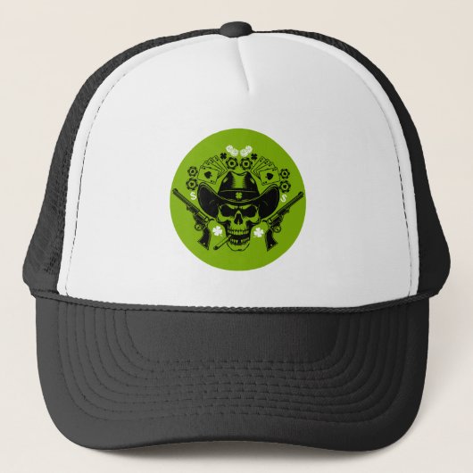 Lucky Poker Skull Truckerkappe (Vorderseite)