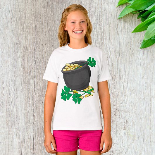 Lucky Pot of Gold Girls T - Shirt