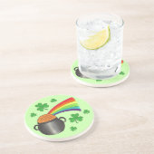 Lucky Pot of Gold Kleeblatt St. Patrick's Day Gree Untersetzer (Seite)