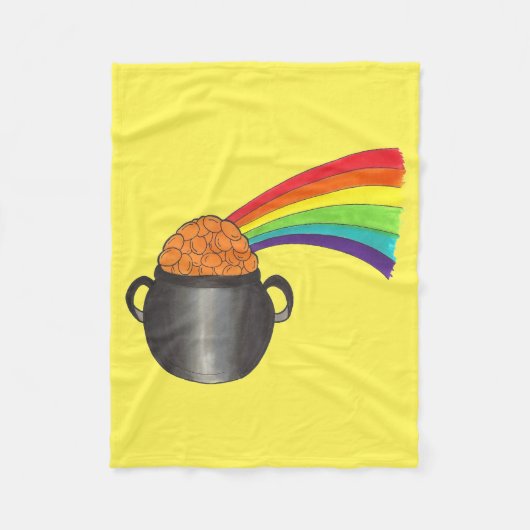 Lucky Pot of Gold Rainbow St Patrick's Day Fleecedecke (Vorderseite)