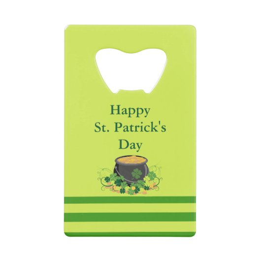 Lucky Pot of Gold St. Patrick's Geldbeutel Flaschenöffner (Vorderseite)