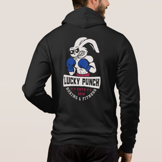Lucky Punch Boxing - Banner blau Hoodie (Rückseite)