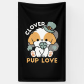 Lucky Pup mit Clover - St. Patrick's Day Gift Banner (Vertikal)