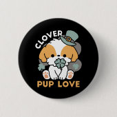 Lucky Pup mit Clover - St. Patrick's Day Gift Button (Vorderseite)