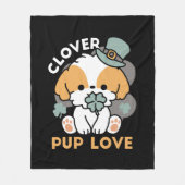 Lucky Pup mit Clover - St. Patrick's Day Gift Fleecedecke (Vorderseite)