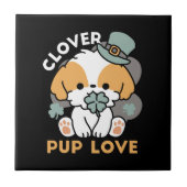 Lucky Pup mit Clover - St. Patrick's Day Gift Fliese (Vorderseite)