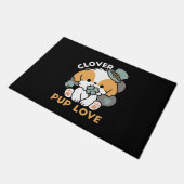 Lucky Pup mit Clover - St. Patrick's Day Gift Fußmatte (Schrägansicht)