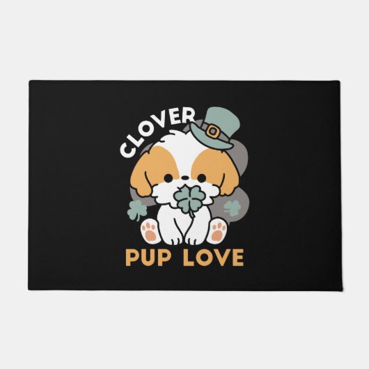 Lucky Pup mit Clover - St. Patrick's Day Gift Fußmatte (Vorderseite)